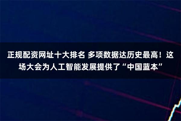 正规配资网址十大排名 多项数据达历史最高！这场大会为人工智能发展提供了“中国蓝本”