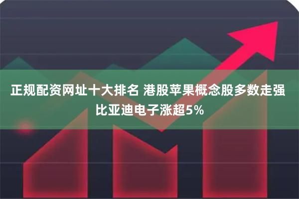 正规配资网址十大排名 港股苹果概念股多数走强 比亚迪电子涨超5%