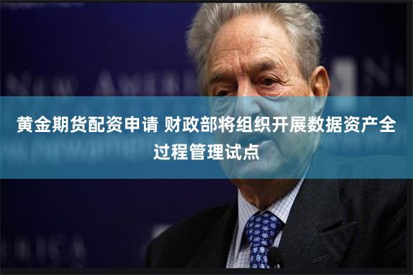 黄金期货配资申请 财政部将组织开展数据资产全过程管理试点